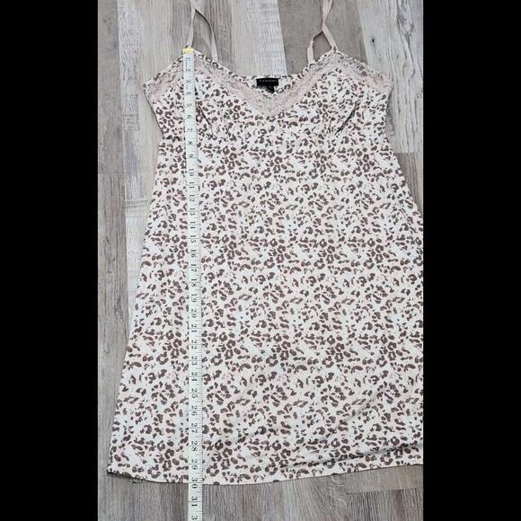Tahari Teddy Night Gown Short Large Lace Pink Leopard Print - Picture 8 of 8